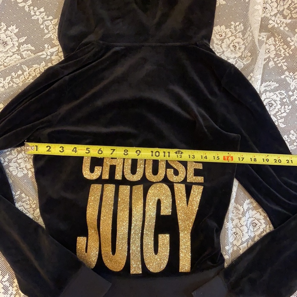 Y2K Juicy Couture Black VELOUR Tracksuit Set CHOOSE JUICY GOLD BLING OUTFIT - Picture 10 of 17